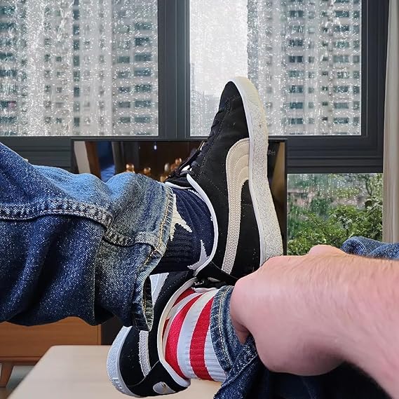 American Flag Blue Funny Socks For Supporters of Donald President, Novelty Gag Gifts For Father's Day and 4th of july, Onesize