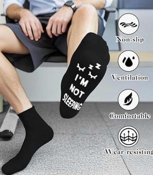 Black-just Thinking Fathers Day Gift From Daughter Wife Son Kids- Personalized Fathers Day Gift For Husband Dad Stepdad, Funny Men Socks